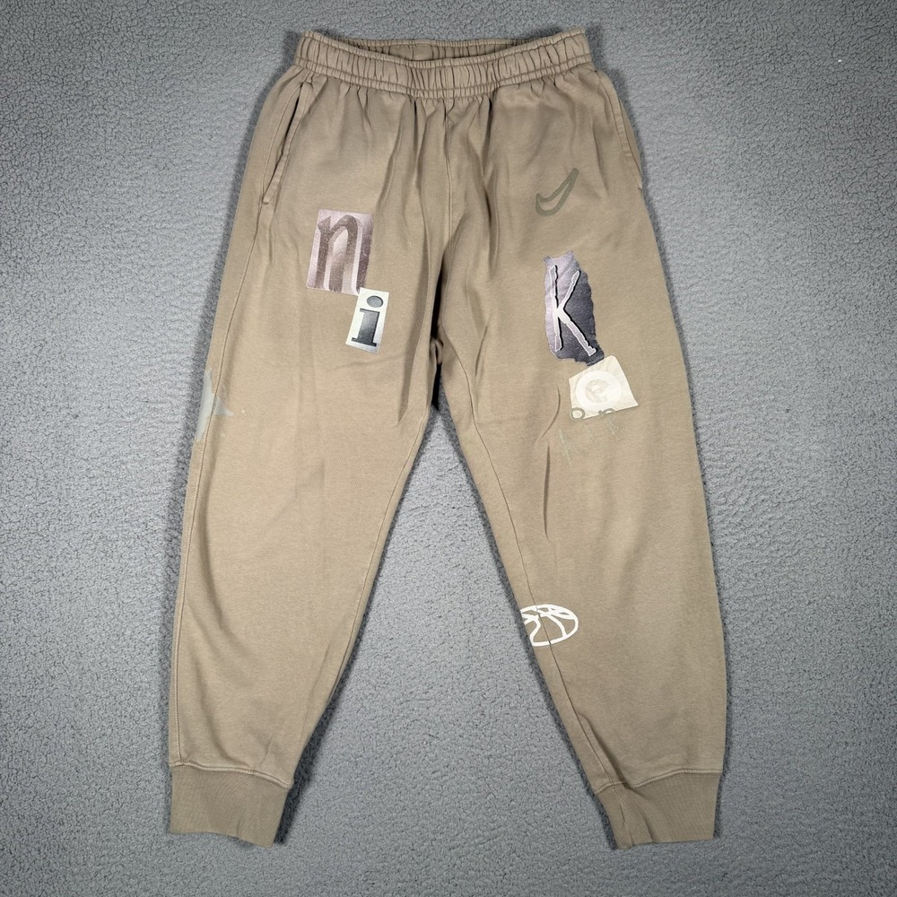 Nike Pants Mens Large Brown Club Legacy Fleece Preppy Joggers Logo Elastic Waist